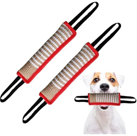 LNGJIN 2 Piezas,MordedorPerro,Salchicha mordidaperro Juguete,Juguetes para morder paraPerros con Dos Asas,Mordedor Perro 11.8 Pulgadas,Salchichas mordedoras para Perros,Perro Tirón Almohada Juguete