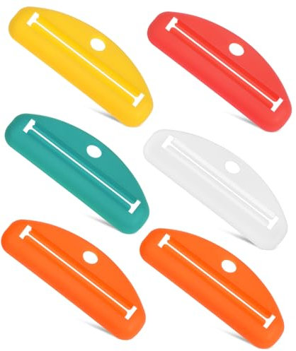 TOBBOMEY 6st Zahnpastatubenquetscher Seifenspender Schlauchwalzenpresse Hand- Und Nagelcreme Clip Für Zahnpastapresse Tubenquetschschlüssel Plaque Für Die Zähne Zahnungsgel Gummi Plastik