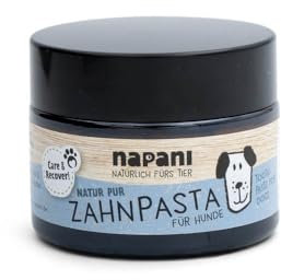 napani Hunde Zahnpasta mit Salbei, Natürliche Zahnpflege für gesunde Zähne, Hundezahnpasta gegen Zahnstein, alkoholfrei, fluoridfrei & natürliche Inhaltsstoffe, 1 x 48g im Glastiegel