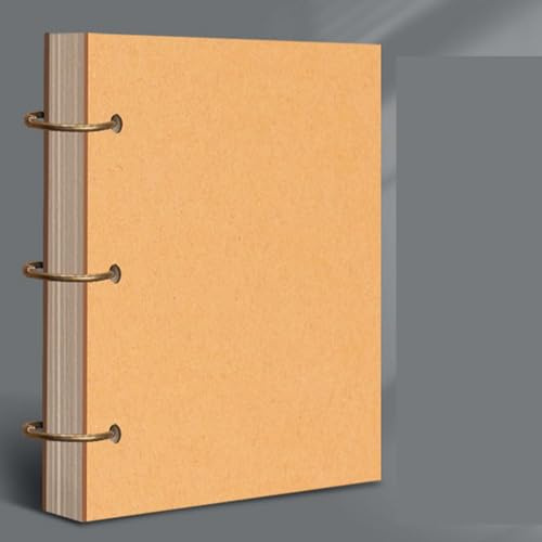 Blocco da Disegno, 160GSM/ 150 Pagine Blocco per Schizzi, Libro da Disegno Semplice Quaderno per Pittura a Spirale in Bianco con Copertina Kraft per Artisti Adulti e Bambini (B)