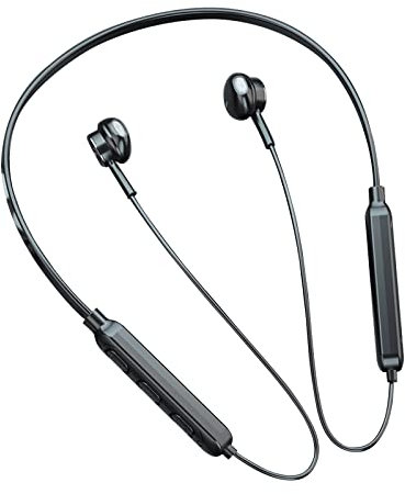 Neckband Bluetooth Headphones Around The Neck Headset With Noise Cancelling Microphones For Clear Calls Work Music Wireless Earbuds for Small Ear Canals (Black, One Size)