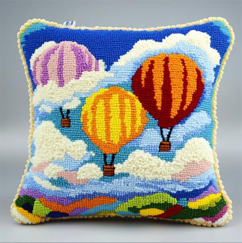 Rqwybcaxn Kit Fai Da Te Con Chiusura A Gancio, Palloncino Federa Per Cuscino Da Divano, Kit Per Lavori Artigianali, Ricamo, Tappeto, Cucito, Federa Per Cuscino 43 X 43 Cm