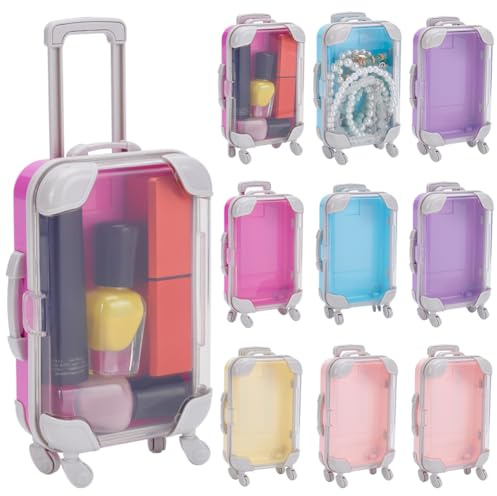 UNICRAFTALE 10 unidades 5 colores mini maletas para regalos de fiesta 4.05x2.63 cajas de regalo cajas de plástico para caramelos pequeños contenedores de embalaje contenedores de almacenamiento