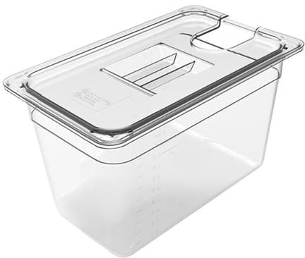 ETUCYNG Sous Vide Recipiente PC Vacío Recipiente para Cocer al Vacío, Tanque de Agua Sous Vide Baño de Agua con Tapa Antiadherente Y Apto para Lavavajillas Para Uso en Cocina Marinar Carne Pollo Carne