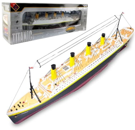 RCARTOYRTR Modello di nave da crociera RC 2.4G RC 3CH elettrico NQD Titanic Boat modello moto d'acqua con luci a LED, adatto per stagno all'aperto e lago, regalo per adulti compleanno Natale (RTR)