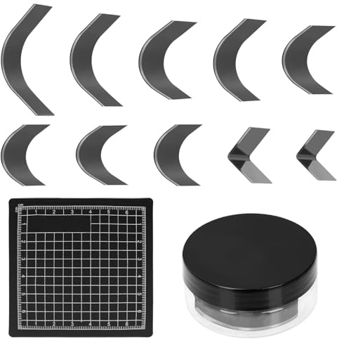 Glarks 10pcs 32-65mm Punch angolo in pelle con set di tappeto, tagliere angolo in pelle in acciaio al carbonio, Corners End Punch Cutter, cuoio End Punchs strumento per cintura, portafoglio