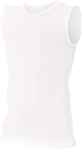 BRUBECK Camiseta de Tirantes para Hombre | Sin Mangas | Camiseta Interior Funcional | Top | 41% Lana Merino | SL10160 | Blanco | XXL