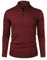 Sykooria Men's Polo Turtle Neck Jumper 1/4 Zip Sweater Long Sleeve Warm Cotton Knit Sweatshirt Pullover Tops Red