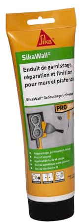 SIKA - Pâte à reboucher lissage et finition en tube - SikaWall Enduit de Rebouchage Universel tout en 1 Blanc - Intérieur mur et plafond - Recouvrable - Sec rapidement - 425g (1 tube = 2m de saignée)
