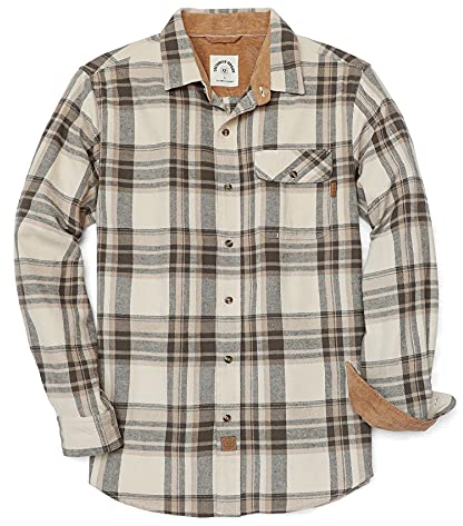 Dubinik® Flanellhemd Herren Kariert Flanellhemden Langarm Casual Button Down Freizeithemd Mit Brusttasche Normal Passform