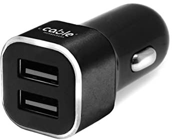Chargeur de voiture USB, chargeur de voiture 2 ports USB, prise allume-cigare idéale pour appareils avec USB, compatible avec iPhone, smartphone, iPad, Samsung Galaxy, Huawei, Xiaomi, Noir