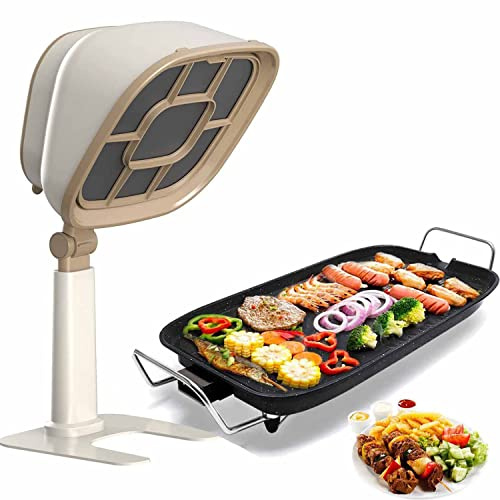 Desktop Cooker Hood, Portable Household Extractor Hood, 3200 RPM Extractor Small Range Hood, Easy to Clean, Low Noise, Home Range Hood, 6-Segment Height Adjustment,White