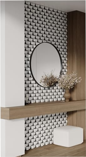 Pack de 18 tiras acústicas de pared tipo listón | Mosaico 3D sin juntas | Paneles de madera HDF decorativos para home cinema y podcasts | Color: [ZARINA | Blanco]