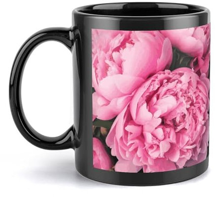 Kaffeetasse Große Porzellantasse Pfingstrose Kaffeetassen Keramik Große Kaffeetasse mit Henkel Lustige Tasse Teetasse für Büro und Zuhause Einzigartige Kaffeetassen