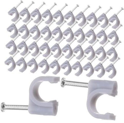 PRETYZOOM 100Piezas Grapas para Cable Ethernet Clips Coaxiales de Rápida con Abrazaderas Multifuncionales de Pe para Soporte Gestión de Cables
