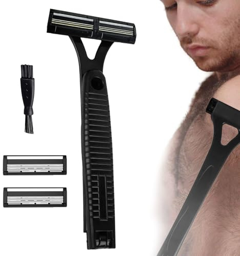 Afeitadora de pelo para la espalda para hombres, cortadora de aseo personal impermeable, malla protectora ergonómica de precisión para afeitado en húmedo y seco, para mujeres, herramienta de aseo de