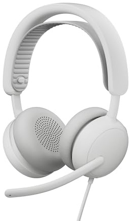 Logitech Zone Wireless 2 ES for Business - Casque sans Fil Anti-Bruit avec ANC Hybride adaptative, Bluetooth, USB-C et USB-A, certifié Microsoft Teams - Blanc cassé