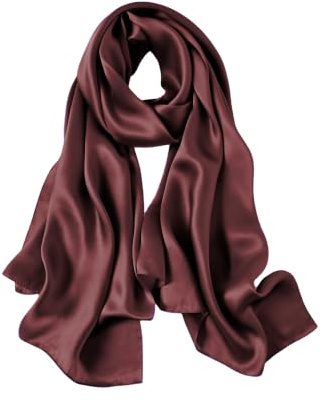 PoeticEHome lång silkes halsduk 100% mullbärssilke 170x53cm, elegant scarf för kvinnor för huvud och hals med presentförpackning