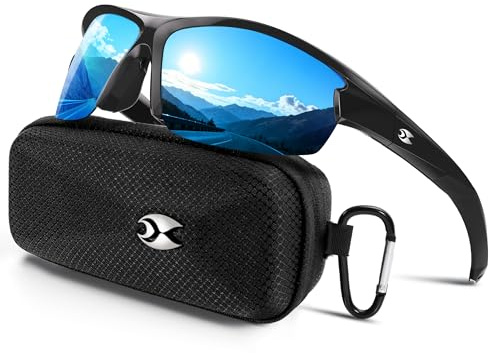 suoso Polarized Sports Sunglasses for Men: Women UV Protection Wrap Around Sun Glasses for Golf Fishing Cycling Running