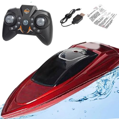 Barca Giocattolo RC Per Bambini | Giocattoli Da Corsa 2.4GHz Per L'acqua - Motoscafo radiocomandato | Ragazzi e Ragazze 4 ai 12 Anni Piscina Lago Fiume E