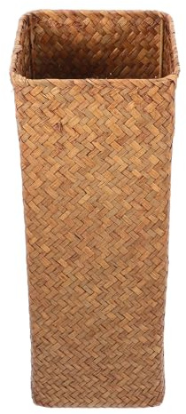 LALAFINA Rattan Flower Vase Wicker Table Centerpiece Large 14x14x38cm Seagrass Hand-Woven Rustic Planter Pot for Home Office Décor
