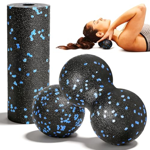 Lot 3 Balles Fascia, Boule de massage aux arachides, Balle de Massage pour Pied Main Dos Colonne Vertébrale Entraînement Fascia Massage Musculaire Balles Fascia