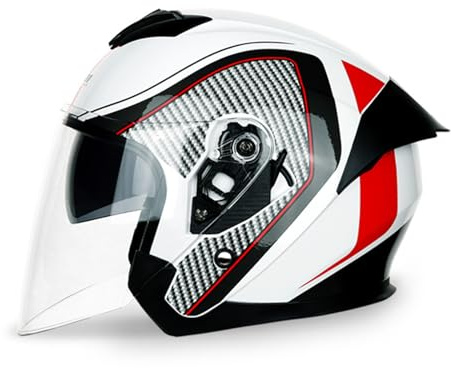 Casco Moto Jet ECE Omologato 3/4 Casco De Motociclo Stile Retrò Per Adulti Uomini Donne Cascos Antiurto Calotta In ABS Interno Removibile H,M=(57-58CM)