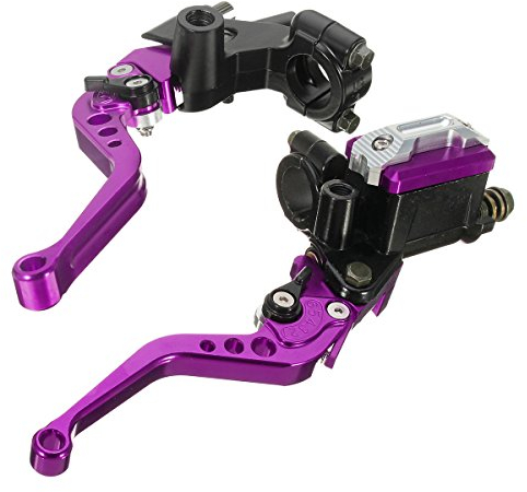 C-FUNN 7/8Inch 22Mm CNC Universal Motorcycle Brake Clutch Master Cylinder Lever Reservoir - Lila