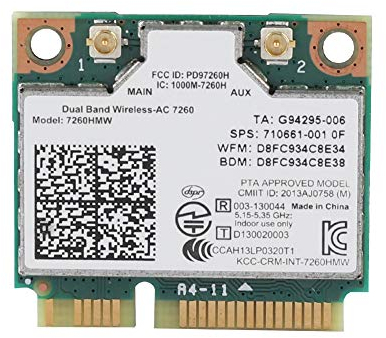 Tarjeta WiFi Universal 2.4G+5G Inalámbrica de Banda Dual Adaptador para 7260AC 867Mbps Bluetooth 4.0 Tarjeta de Red WiFi Tarjeta Soporte 802.11ac/a/b/g/n Soporte para 16F4 16GC 1763