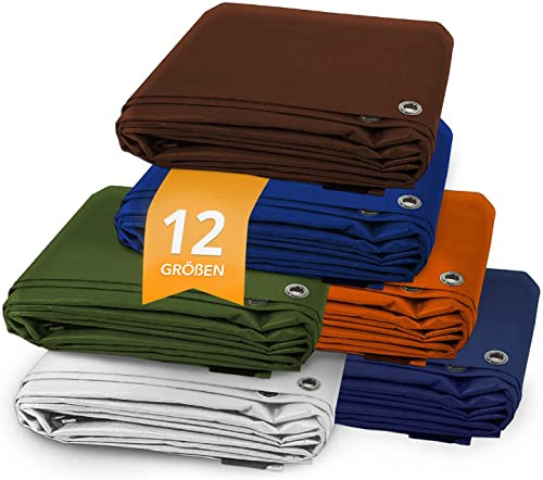 KARAT Telone di copertura impermeabile, 10 x 12 m, bianco con occhielli, telo da costruzione, telo per pavimento, telo antipioggia per pavimento, telo da giardino, 140 g/m²