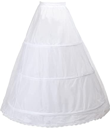 FLOTRUTE Design Jupon de Mariée en Crinoline Jupon, 3 Cerceau, Jupon Crinoline Long de Femme pour Robe de Mariage Mariée Soirée Cérémonie Jupe Tulle Rockabilly Blanc