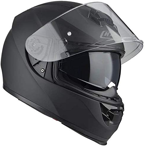 Casco de Moto NZI Eurus 2 Negro Mate - Casco Integral con Visor Solar | Unisex Hombre y Mujer Homologado ECE (L)