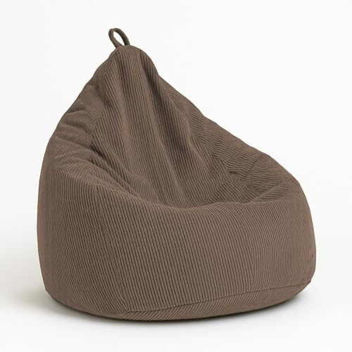 chilly pilley® sittsäck gjord av manchester med EPS-fyllning - sittdyna, spelkudde, många färger, 65x85 brun