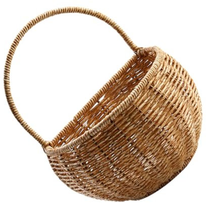 Alipis Wicker Basket Wall Mounted Storage Basket for Kitchen 9.6 Inch Hanging Container for Eggs Vegetables and Garlic Rustic Decorative Rectangular Storage Solution