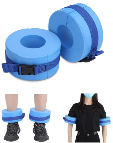 equlup 2PCS Swim Aquatic Cuffs, 72mm/2.8in Inner Diameter Water Aerobics Float Ring with Quick Release Buckle Portable Water Arms Ankle Bracelet for Swimming Fitness Training