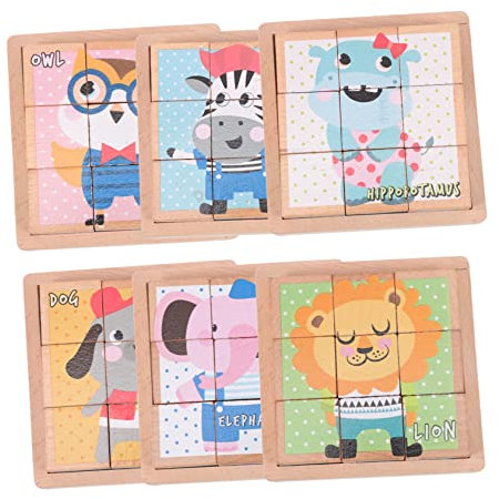 HEALSOPTHY 1 Satz sechsseitige Malbausteine Puzzle rätselbuch Aufmerksamkeit laubsägen für knobeleien für Kinderpuzzle Holzpuzzle für Puzzle-Block