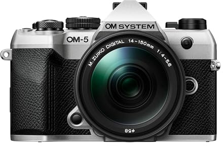 OM SYSTEM OM-5 Mark II SLV w/M.ZUIKO Digital 14-150mm f4.0-5.6 II Compact Light Weight Weather Sealed 4K Video Camera Best for Outdoor Travel