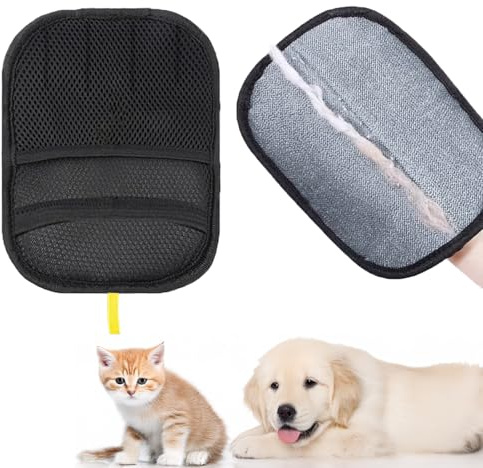 enlik Tierhaarentferner Handschuh mit 5 Fingern –Haarentfernungshandschuh für Katzen & Hunde, Katzenhaarentferner, Fellmagnet, Tierhaarentfernungshandschuh, sicherer Halt Dank Fünf-Finger-Design