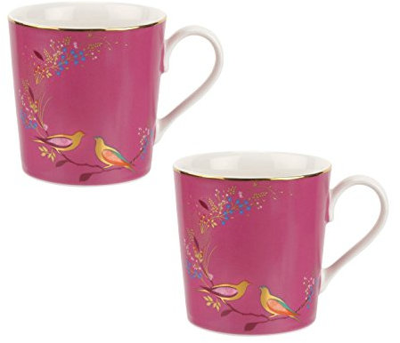 Sara Miller Chelsea Collection Mugs, Set of 2, Pink, Fine China, 340ml