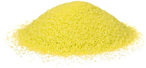 HEKU Sable décoratif jaune de qualité supérieure (environ 750 g) I Grain fin (0,1-0,5 mm) I Boîte refermable I Polyvalent pour la décoration et les travaux manuels, jaune