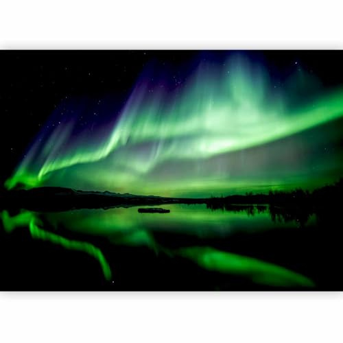 murando Photo Wallpaper Aurora Borealis 350x256 cm Non-Woven Premium Art | Print Fleece Wall Mural Decoration Poster Picture Design Modern Night Iceland