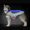 Gepolsterte verstellbare Hundejacke, beheizbare Hundeweste mit LED-Licht, gemütliche und winddichte Hundejacke für kleine und mittelgroße Hunde (L, Blau und Grau)