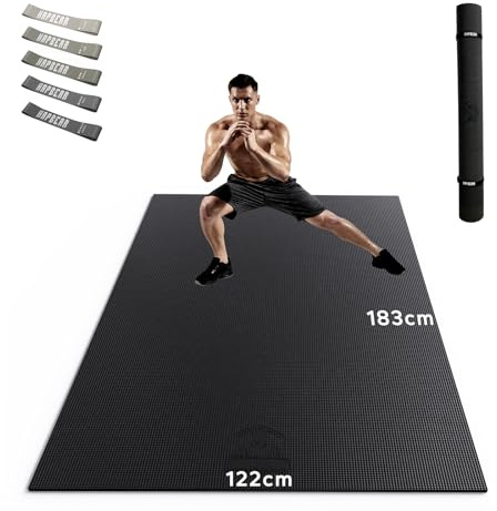 HAPBEAR Esterilla Deporte Grande-183×122cm×8mm, Esterilla Yoga para Ejercicio en Casa, Pilates, Gym