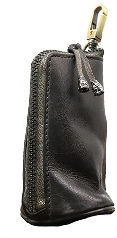Pochette Cuir pour Pièces Monnaie, Mini Porte-Monnaie Vintage à Mousqueton, Pochette Porte-Clés avec Fermeture Éclair pour Espèces Clés Petits Objets