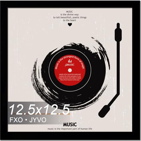 Vinyl Record Frame Display for 12 inch LP with 12.5x12.5 Album Cover