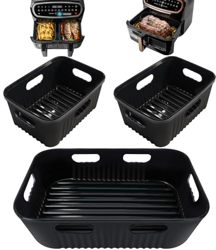Goodpejine 3PCS Air Fryer Accessories Set, Silicone Air Fryer Liner Compatible for Duronic AF34 10L, Instant 8.5L, Reusable Airfryer Accessories Compatible for Duronic Dual Air Fryer(1*10 l+2*5 l)