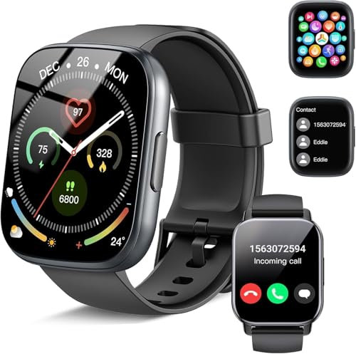 Smartwatch Herren Damen mit Bluetooth Anrufe, 1.95 HD Fitnessuhr mit Pulsuhr/Schlafmonitor, 112+ Sportmodi Smart Watch, Fitness Tracker mit Schrittzähler, IP68 Wasserdicht Sportuhr für Android iOS