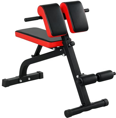SPORTNOW Banc de musculation pliable banc multifonction pour entraînement complet coussin réglable sur 8 positions pour hyper extension du dos, pompes, noir