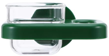 TOBBOMEY Bird Cage Water Dispenser Green Square Dripless Automatic Pet Waterer for Parakeets, Rabbits, Guinea Pigs and Small Animals, Hanging Cage Feeder Bowl