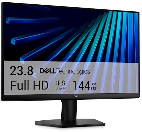 Dell 24-skärm – SE2426H, Full HD (1920 x 1080), 144Hz, IPS, 1ms MPRT, AMD FreeSync, VESA (100 x 100 mm), 2 HDMI, 3 års garanti, svart | TÜV Rheinland 3‑Star, ComfortView Plus, LED Edgelight, 300 cd/m2 ljusstyrka, 1000:1 kontrast, VESA 100x100, 2 HDMI, svart